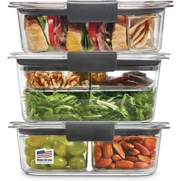 Airtight Leakproof Food Storage Containers Set with Lids for Meal Prep Lunch - Picture 1 of 7